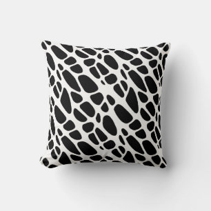 Black and White Gothic Organic Web Pattern Throw Pillow