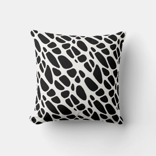 Black and White Gothic Organic Web Pattern  Throw Pillow