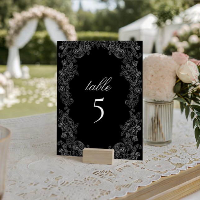 Black And White Gothic Wedding Table Number (Creator Uploaded)