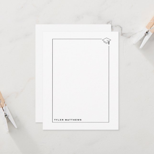 Black and White Grad Notecard (Front/Back In Situ)