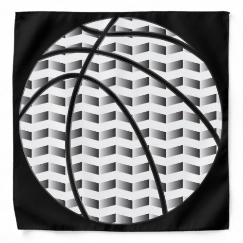 Black and White Gradient Basketball Bandana