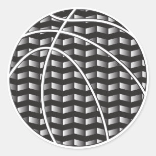 Black and White Gradient Basketball Sticker