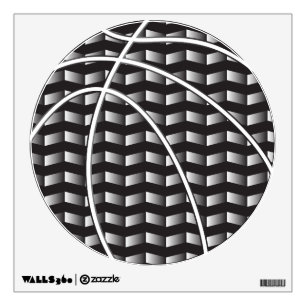 Black and White Gradient Basketball Wall Decal