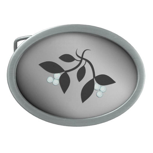 Black and White Gradient Christmas Buckle Oval Belt Buckle (Front)