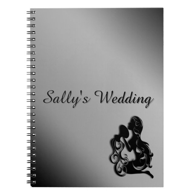 Black and White Gradient Personalized Notebook (Front)