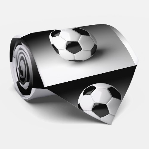 Black and White Gradient Soccer Ball Football Neck Neck Tie