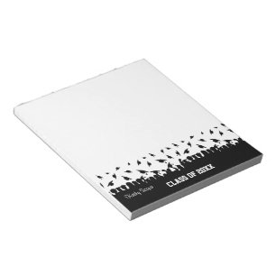 Black And White Graduates Silhouette Notepad