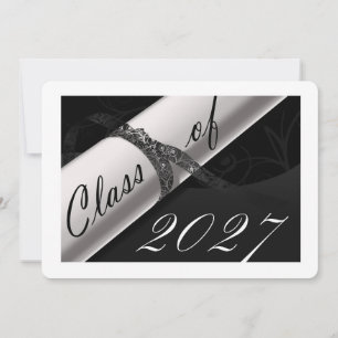 Black and White Graduation Announcement