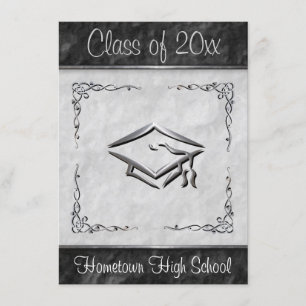Black and White Graduation Invitations