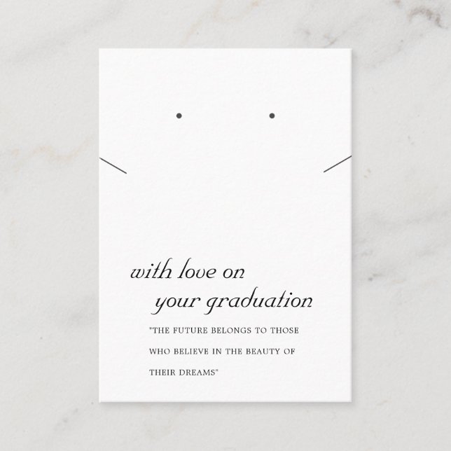 BLACK AND WHITE GRADUATION NECKLACE EARRING CARD (Front)