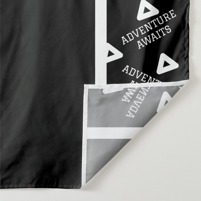 Black and White Graduation Party Backdrop (Detail)