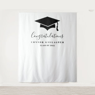 Black And White Graduation Party Backdrop