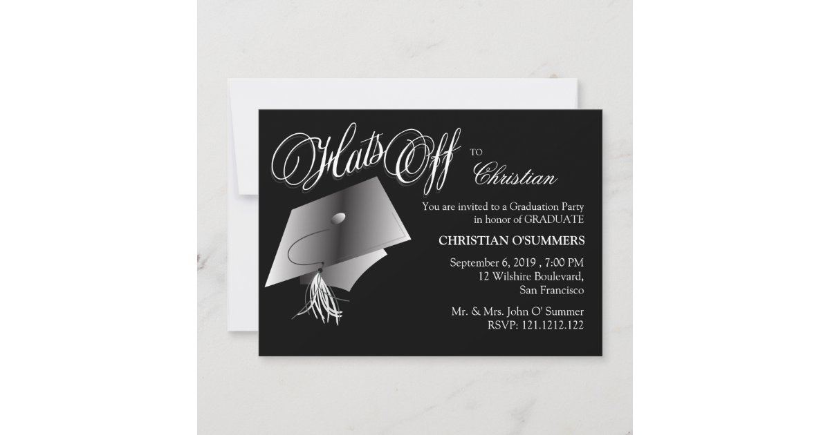 Black and White Graduation Party Invitation | Zazzle