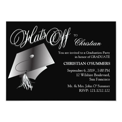 Black and White Graduation Party Invitation | Zazzle