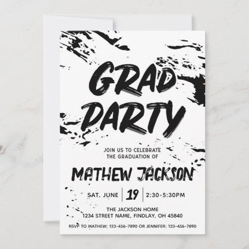 Black and White Graduation Party Open House