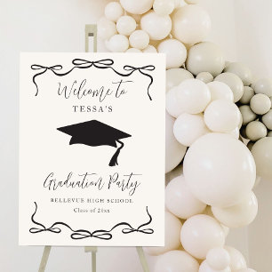 Black and White Graduation Party Welcome Sign