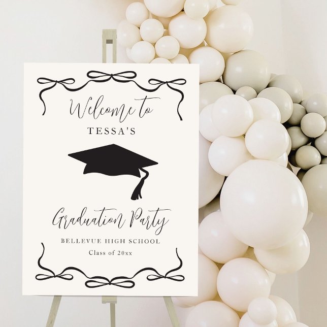 Black and White Graduation Party Welcome Sign (Creator Uploaded)