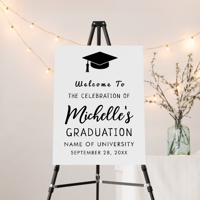 Black and White Graduation Party Welcome Sign  (In Situ (Stand))