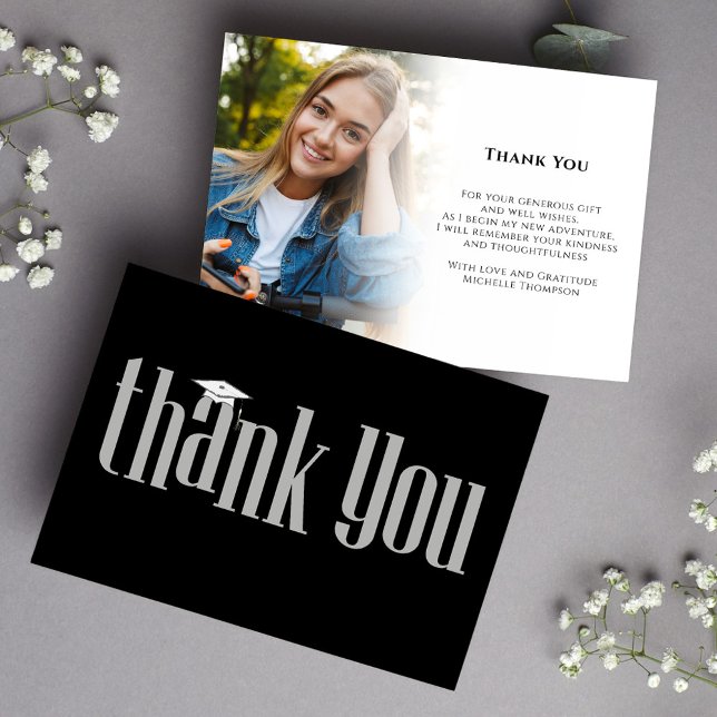 Black and White Graduation Photo Template (Graduation photo black and white modern typography style. )