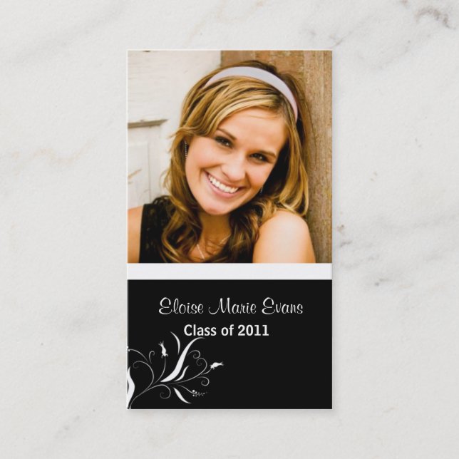 Black and White Graduation Rep card (Front)