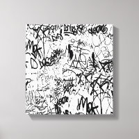 Black and White Graffiti Abstract Collage