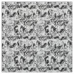 Black and White Graffiti Abstract Collage Fabric