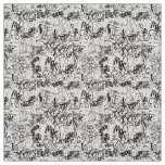 Black and White Graffiti Abstract Collage Fabric