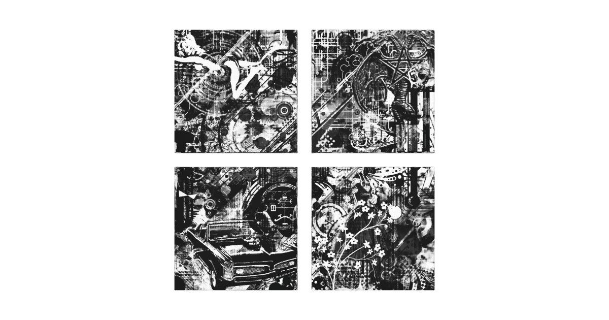 black and white graffiti canvas print Zazzle