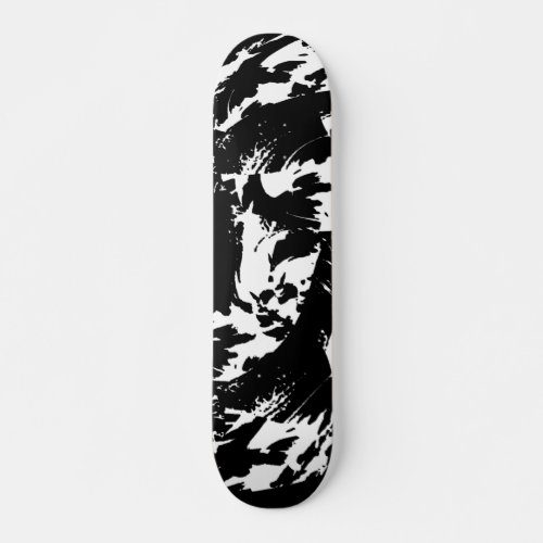 Black and White Graffiti Splatter Skate Deck