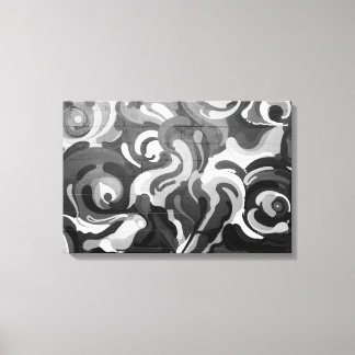 Black and White Graffiti Swirl Pattern in San Fran Canvas Print