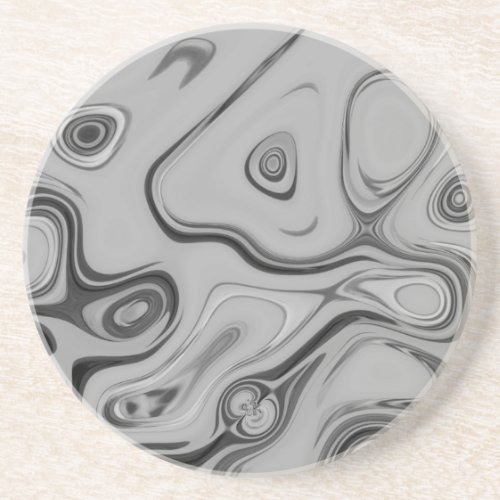 Black and White Granite Marble Color Art Design Coaster