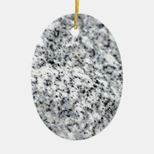Black and White Granite Rock Ceramic Ornament