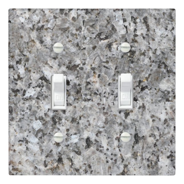Black and White Granite Stone Printed Modern Light Switch Cover (In Situ)