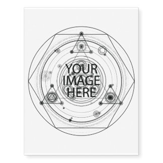 Black and white graphic geometry temporary tattoos