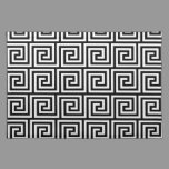 Black and White Graphic Greek Key Pattern Placemat