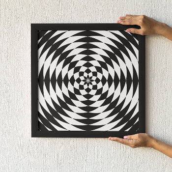 Black And White Graphic Optical Illusion Poster by designs4you at Zazzle