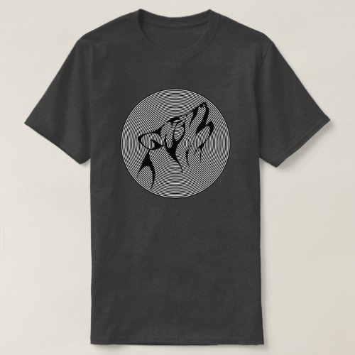 BLACK AND WHITE GRAPHIC TRIBAL WOLF T_Shirt