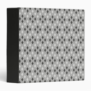 black and white gray geometric fine pattern 3 ring binder