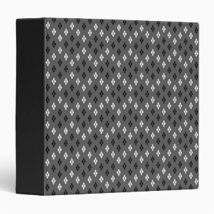 black and white gray geometric fine pattern 3 ring binder