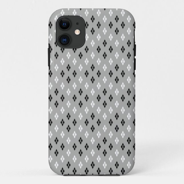 black and white gray geometric fine pattern Case-Mate iPhone case (Back)