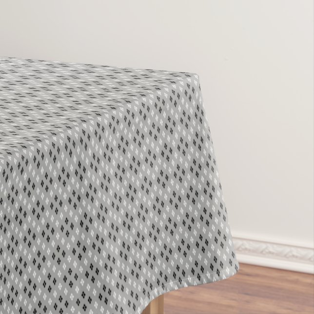 black and white gray geometric fine pattern tablecloth (In Situ)