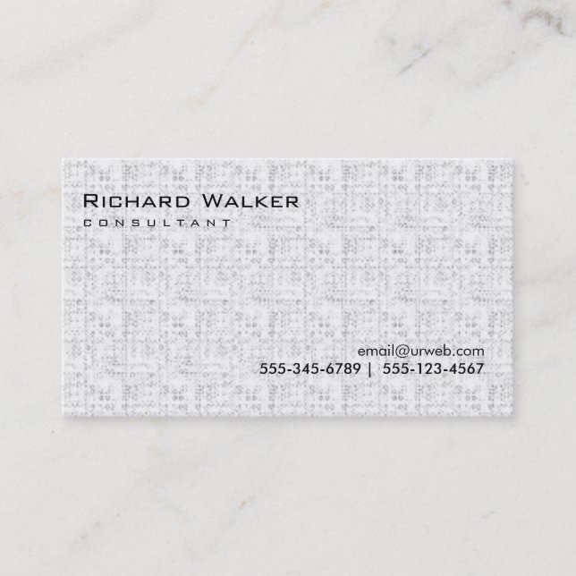 Black and White Gray Professional Plain Cool Business Card (Front)