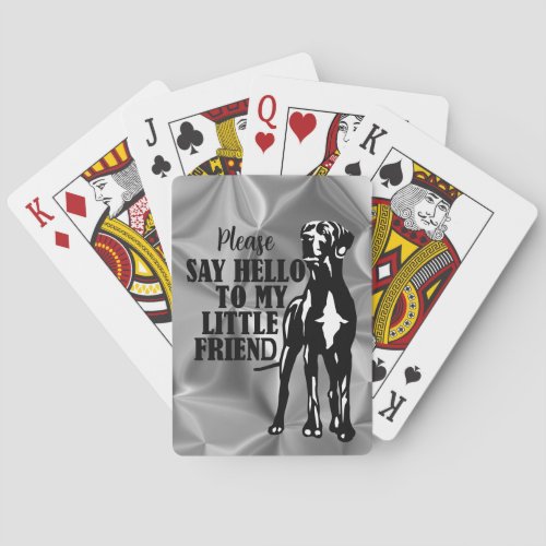 Black and white Great Dane  Poker Cards