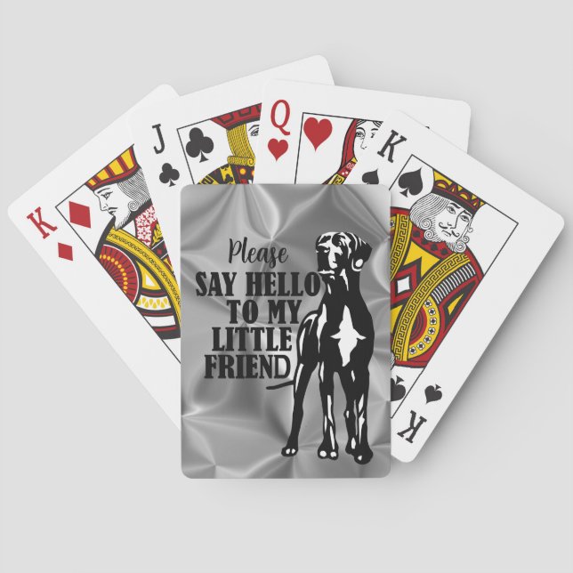 Black and white Great Dane  Poker Cards (Back)