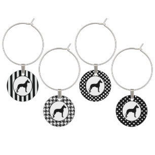 Black and White Great Dane Wine Charm