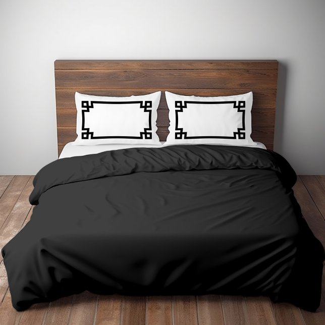 Black and White Greek Key Border King Size Pillow Case (Creator Uploaded)