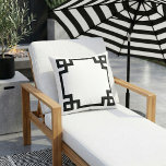 Black and White Greek Key Border Outdoor Pillow<br><div class="desc">Design your own custom throw pillow in any color combination to perfectly coordinate with your home decor in any room! Use the design tools to change the background color and the Greek key border color, or add your own text to include a name, monogram initials or other special text. Every...</div>