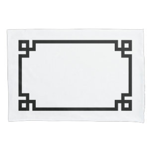 Black and White Greek Key Border Standard Pillow Case