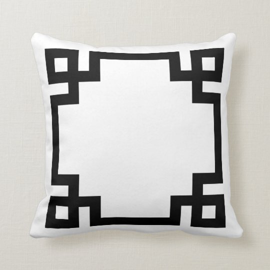 Black And White Greek Key Border Throw Pillow Zazzle Black And White Greek Key Border Throw Pillow