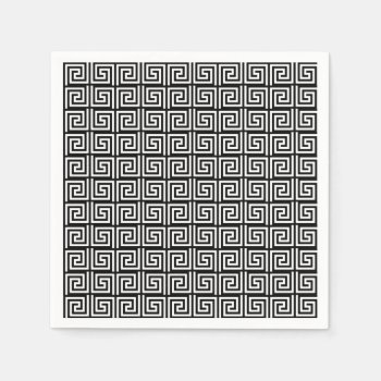Black And White Greek Key Design Paper Napkin by Home_Suite_Home at Zazzle